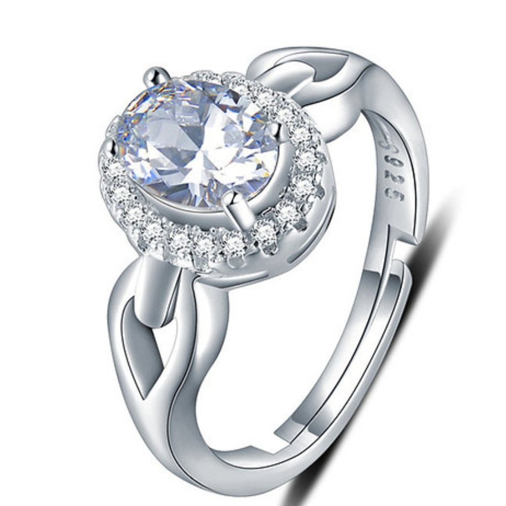 Brand New 925 Sliver Ring Wedding Ring Engagement Ring Open size R013